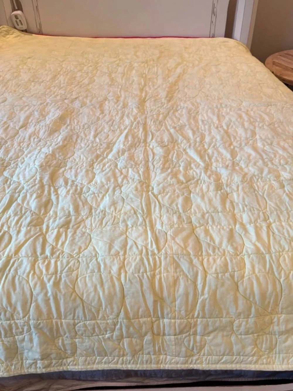 Green and Cream Geometric Quilt -Hand pieced, machine sewn